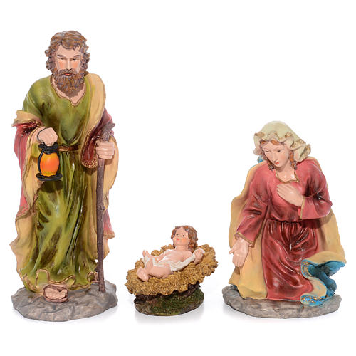 Complete nativity set in resin measuring 55cm, 11 characters. 2