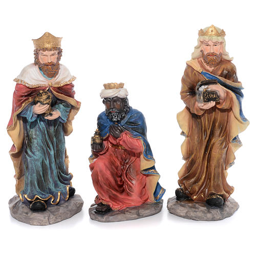 Complete nativity set in resin measuring 55cm, 11 characters. 5