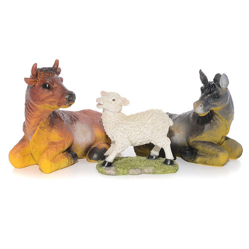 Complete nativity set in resin measuring 55cm, 11 characters. 6