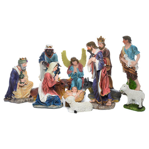 Complete nativity set in resin measuring 103cm, 12 characters 1