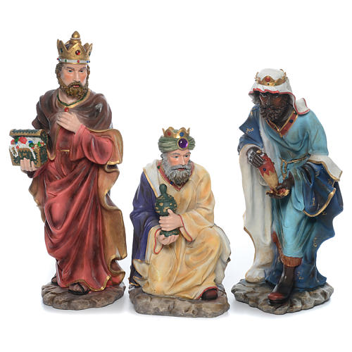 Complete nativity set in resin measuring 103cm, 12 characters 5