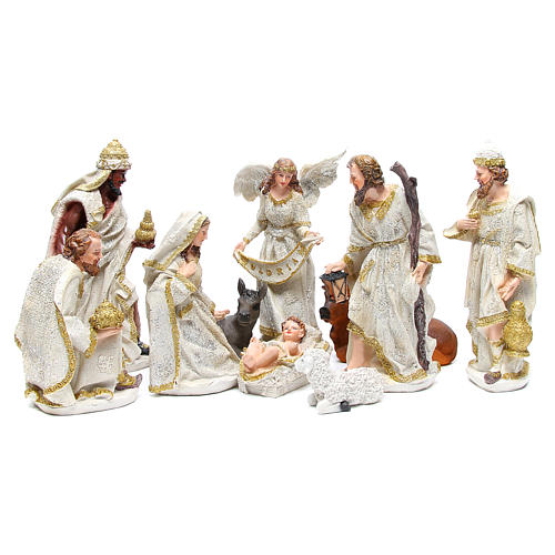 Complete nativity set in resin measuring 32, 10 characters 1