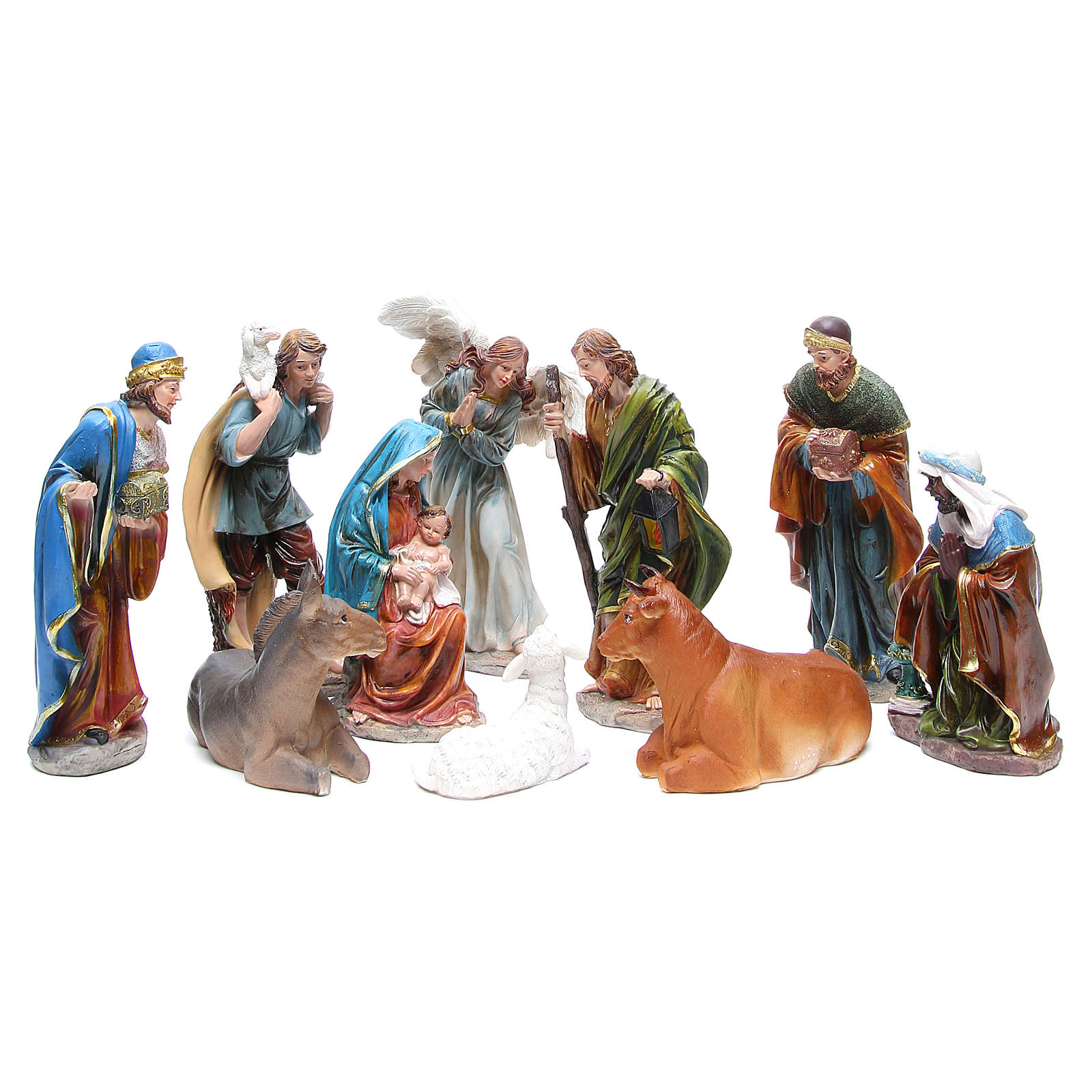 Complete nativity set in resin measuring 24, 10 characters | online ...