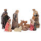 Mini nativity set in resin measuring 5cm, 9 figurines s1
