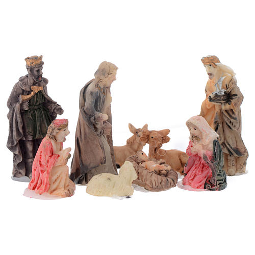 Mini nativity set in resin measuring 5cm, 9 figurines 1