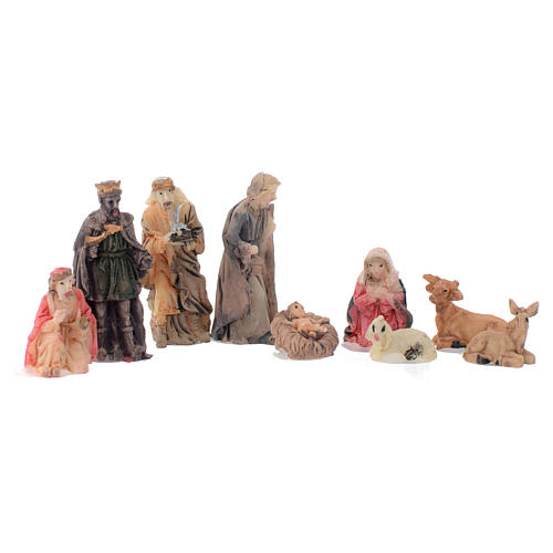 Mini nativity set in resin measuring 5cm, 9 figurines 2