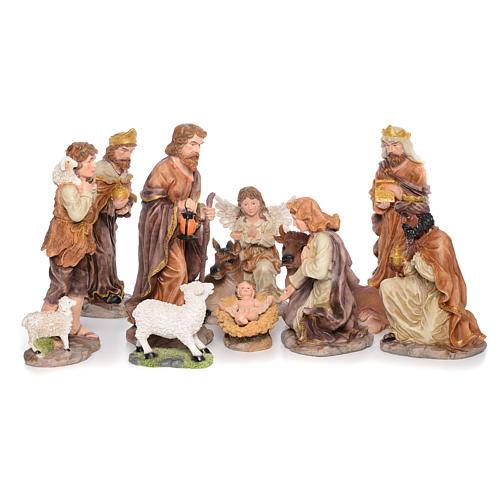 Complete nativity set in resin measuring 55cm, 11 characters 1