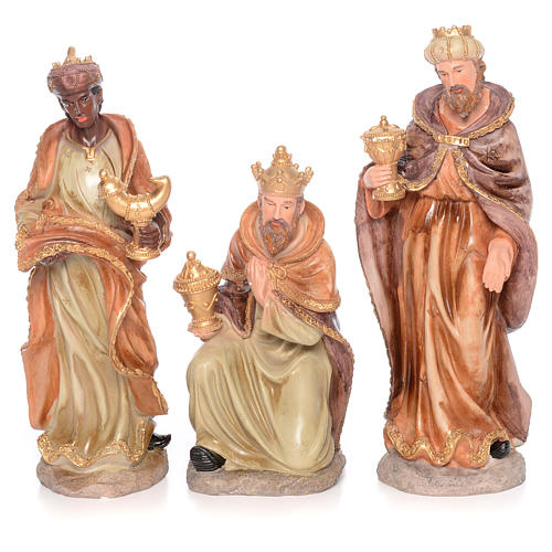 Complete nativity set measuring 50cm 11 figurines in painted resin 3