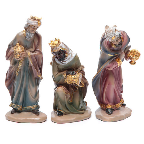 Resin nativity set measuring 20cm, 11 figurines in Classic Style 4