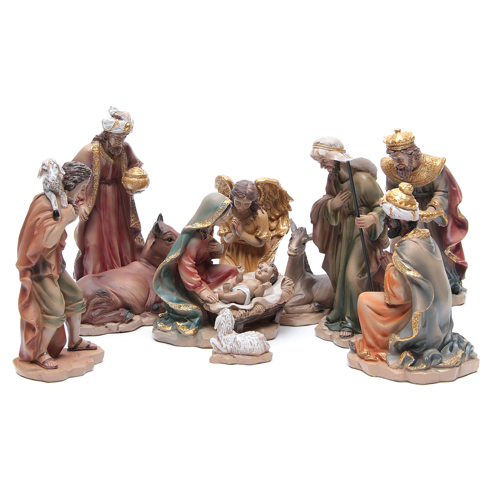 Resin nativity set measuring 21.5cm, 10 figurines online sales on
