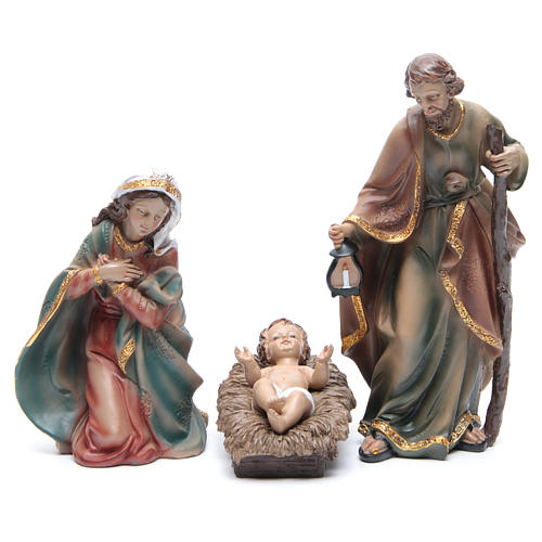 Resin nativity set measuring 29cm, 11 decorated figurines 2