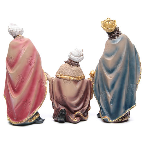 Presepe h. 29 cm in resina set di 11 pezzi decorati 5