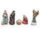 Mini nativity set in resin measuring 3.3cm, 11 figurines with soft colours s2
