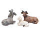 Mini nativity set in resin measuring 3.3cm, 11 figurines with soft colours s4