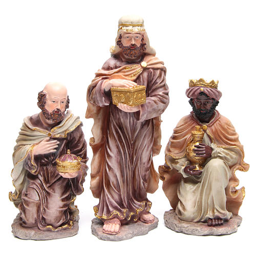 Resin nativity scene with 10 characters 44 cm 3