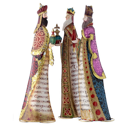 Three Kings, stylised nativity figurines in metal 1