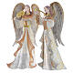 Anjos músicos conjunto 2 figuras estilizadas presépio metal s4