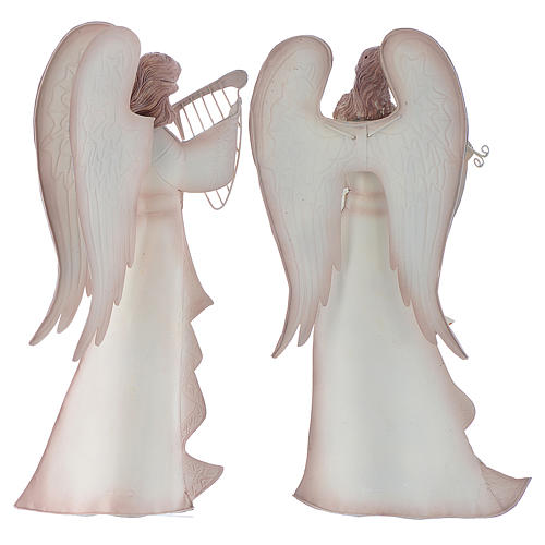 Musician Angels, set of 2 pcs, stylised nativity figurines in metal 4