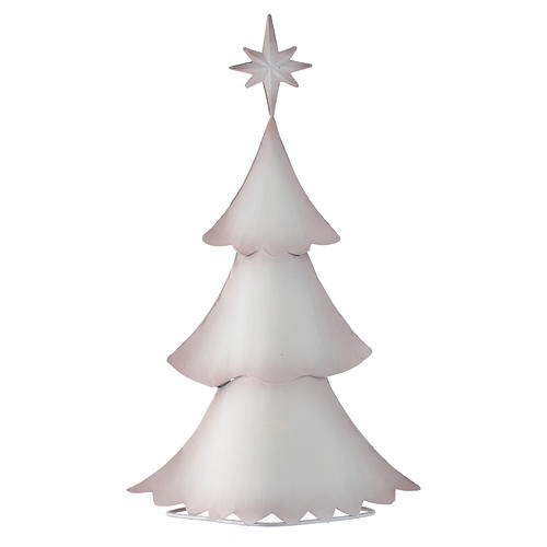 Árbol de Navidad blanco estilizado de metal 2