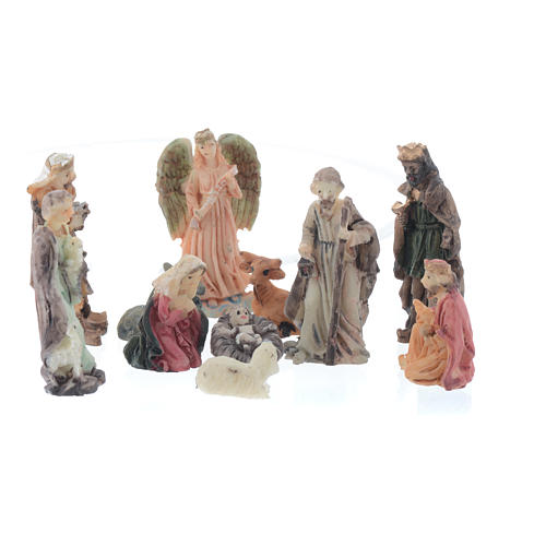 Resin nativity figurines, 11 pieces for a nativity of 5cm 1