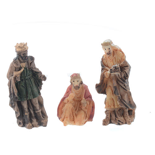 Resin nativity figurines, 11 pieces for a nativity of 5cm 4