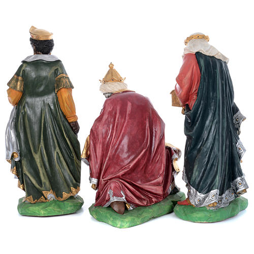 Painted fiberglass nativity scene with 9 statues, 95 cm 4