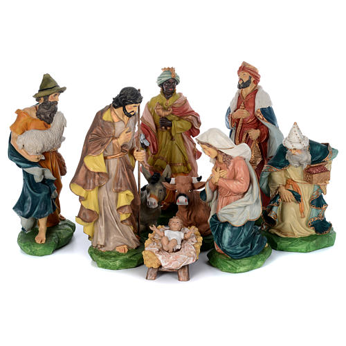 Resin nativity scene set 9 pieces 65 cm 1