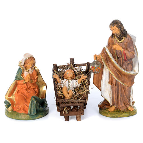 Complete nativity scene with a set of 18 rubber statues sized 40 cm 2