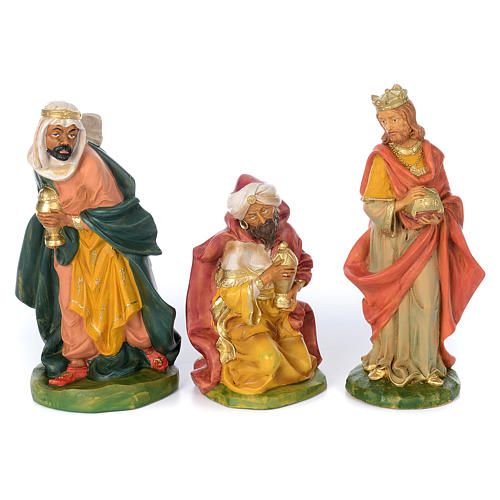 Complete nativity scene with a set of 18 rubber statues sized 40 cm 3