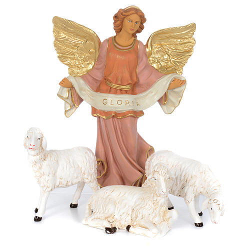 Complete nativity scene with a set of 18 rubber statues sized 40 cm 4