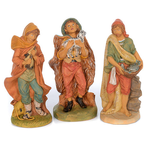 Complete nativity scene with a set of 18 rubber statues sized 40 cm 6