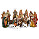 Complete nativity scene with a set of 18 rubber statues sized 40 cm s1