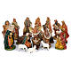 Presepe completo in materiale infrangibile cm 40 - 18 statue s1