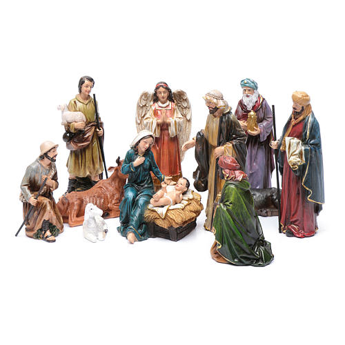 Resin nativity scene set of 12 pieces sized 20 cm  1