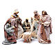 Country style nativity scene with 6 pieces in resin and gauze 45 cm s1