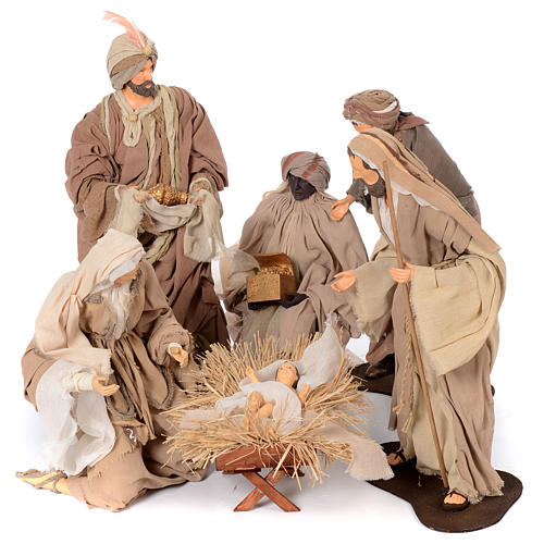 Presepe natural set 6 pz resina 50 cm 1