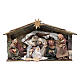 Resin nativity scene setting in hut with frame 35 cm s1