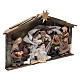 Resin nativity scene setting in hut with frame 35 cm s3