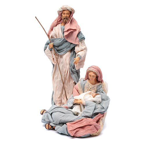 Natività 35 cm resina e tessuto indaco 2