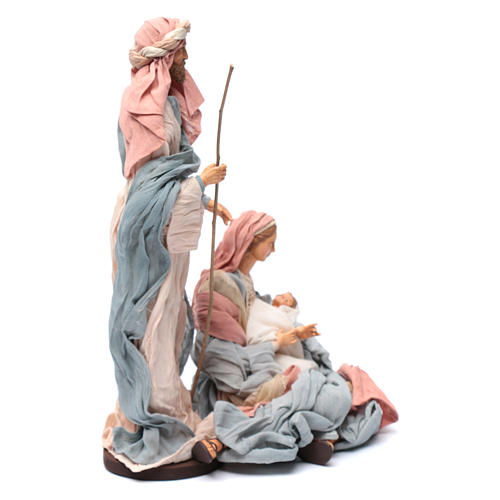 Natività 35 cm resina e tessuto indaco 3