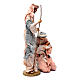 Holy family in resin and pink and light blue gauze 50 cm s3