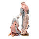 Holy family in resin and pink and light blue gauze 50 cm s4