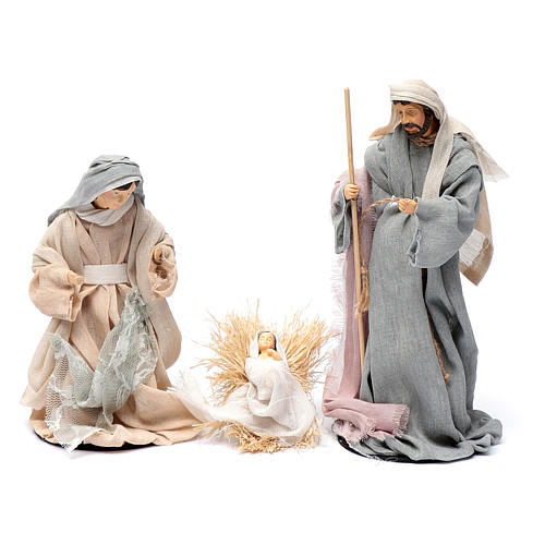 Presepe set 6 pz garza stile country e resina 20 cm 2