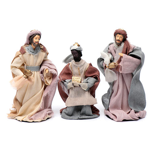 Nativity scene set of 6 pieces in resin sized 20 cm country style 4