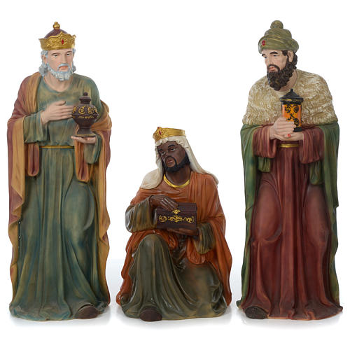 Nativity scene 100 cm in painted resin 11 pieces 5
