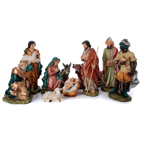 Nativity 10pcs painted resin 45 cm 1