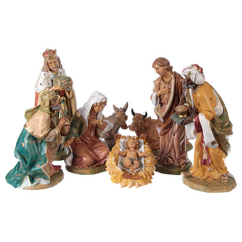 Complete traditional style Nativity Scene 8 pieces 30 cm 1
