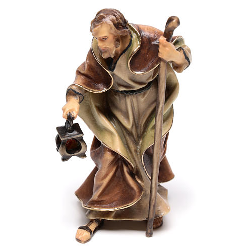 Sagrada Família para presépio Original madeira pintada Val Gardena 3 peças 10 cm 4