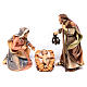 Holy Family Statues 3 pcs, 10 cm Original Nativity model, painted in Valgardena wood s1