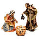 Original Nativity Scene in painted wood from Valgardena three pieces 12 cm s1